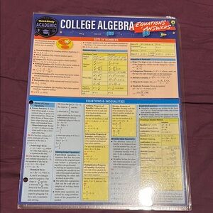 QuickStudy College Algebra Reference Guide